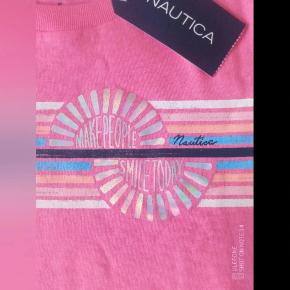 3 for 30$ NWT  Nautica Shirt  Tope Pink 100% Cotton Girls Size 6 - Picture 2 of 6